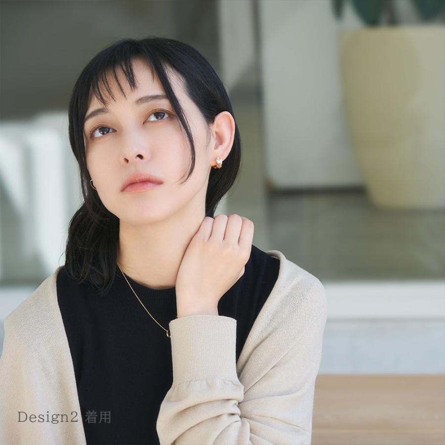 ピアス レディース K10 10金 ピアス 地金 シンプル イエローゴールド 葉っぱ ひらひら 大ぶり フープ 人気アイテム L&Co. エルアンドコーの画像