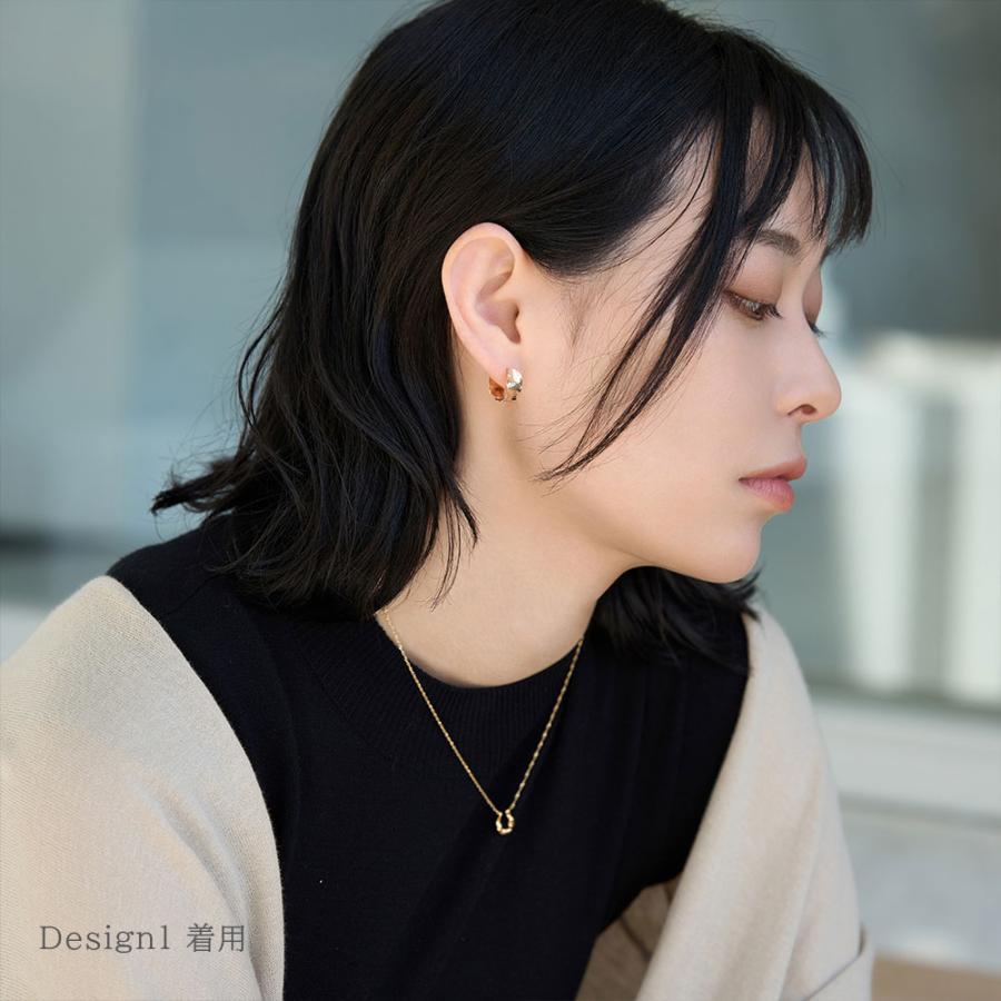 ピアス レディース K10 10金 ピアス 地金 シンプル イエローゴールド 葉っぱ ひらひら 大ぶり フープ 人気アイテム L&Co. エルアンドコーの画像