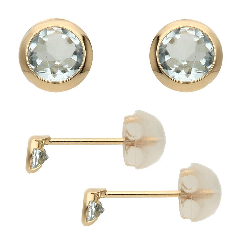 ピアス レディース 誕生石 3月 バースデー アクアマリン K10 10金 藍玉 水色 誕生日プレゼント 小さめ L&Co.（エルアンドコー）の画像