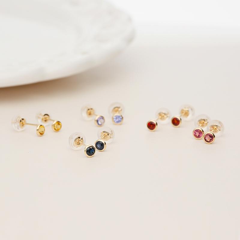ピアス レディース 誕生石 3月 バースデー アクアマリン K10 10金 藍玉 水色 誕生日プレゼント 小さめ L&Co.（エルアンドコー）の画像