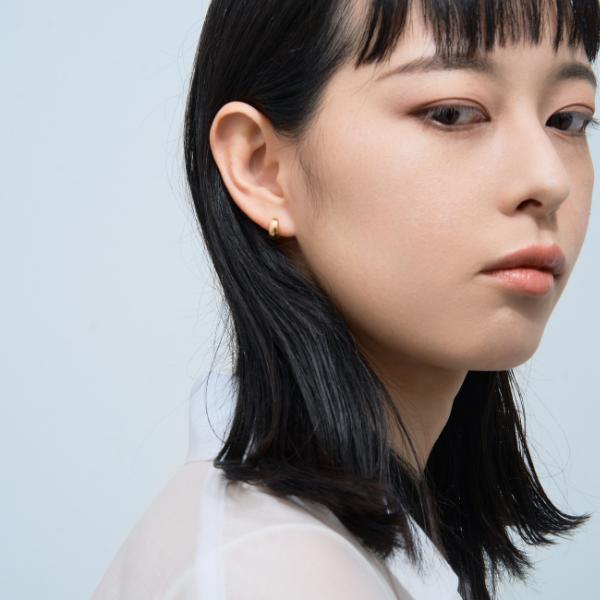 ピアス レディース メンズ ユニセックス 18金 k18 フープ  イエローゴールド シンプル ボリューム プレゼント ギフト  L&Co. エルアンドコーの画像