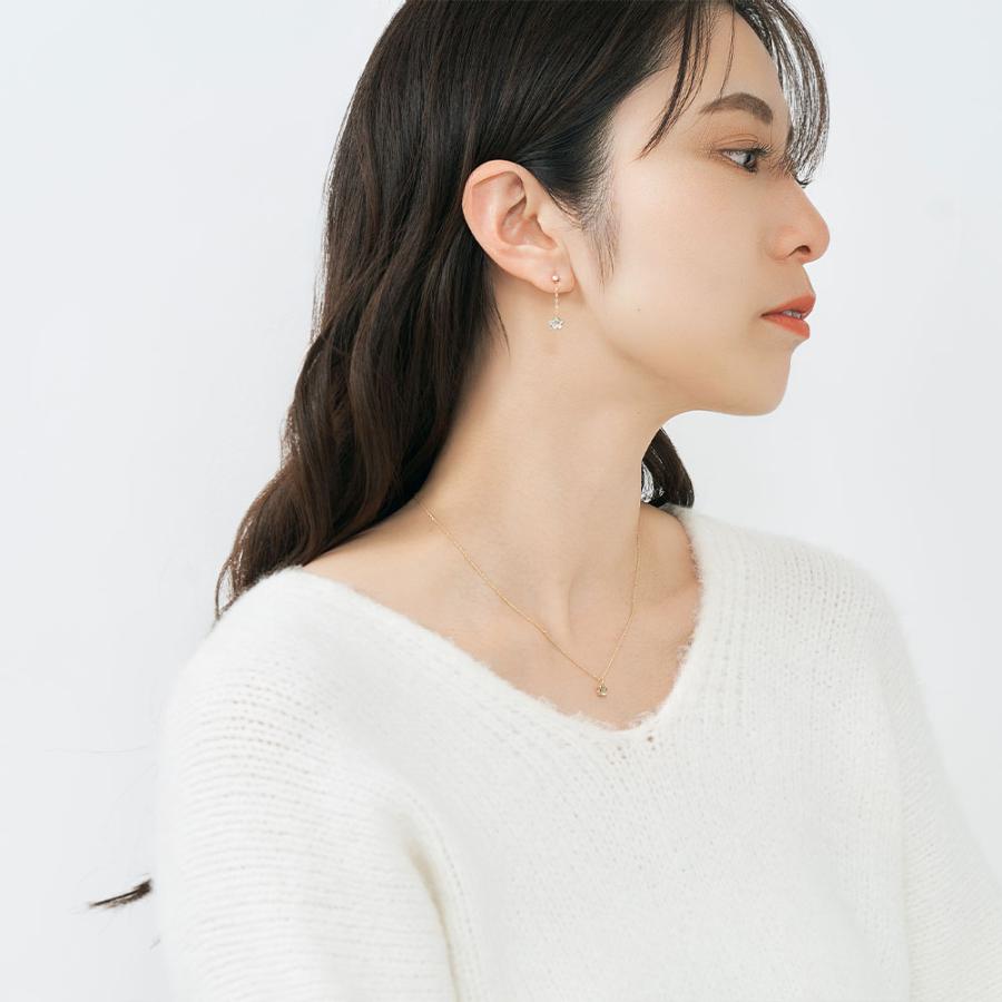 ピアス レディース 10金 K10 イエローゴールド グリーンアメジスト カラーストーン シンプル  スター 星 プレゼント ギフト 緑 L&Co. エルアンドコーの画像