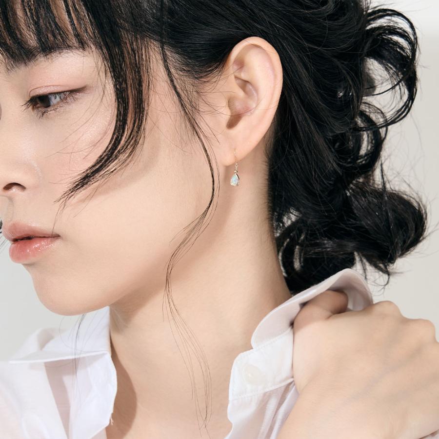 K10 イエローゴールド オパールピアス agete【アガット】K10イエロー