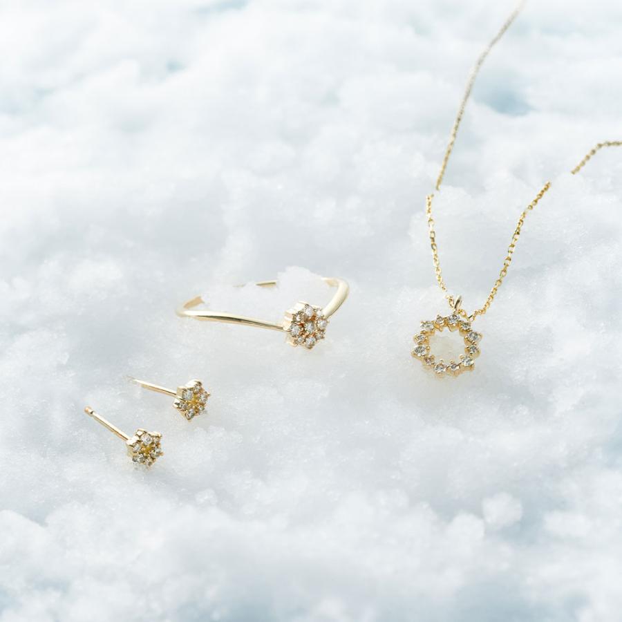 レディース ネックレス ピアス K10 10金 イエローゴールド ダイヤモンド 0.04ct 合計0.08ct プレゼント L&Co. エルアンドコーの画像