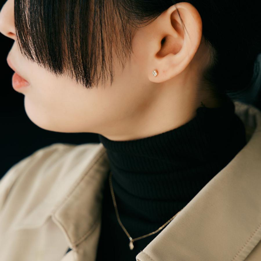 ピアス ダイヤモンド 0.08ct K10 10金 花 フラワーモチーフ シンプル 小さめ 華奢 かわいい 人気アイテム 大人 プレゼント L&Co. エルアンドコーの画像