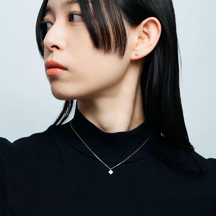 ピアス ダイヤモンド 0.08ct K10 10金 花 フラワーモチーフ シンプル 小さめ 華奢 かわいい 人気アイテム 大人 プレゼント L&Co. エルアンドコーの画像