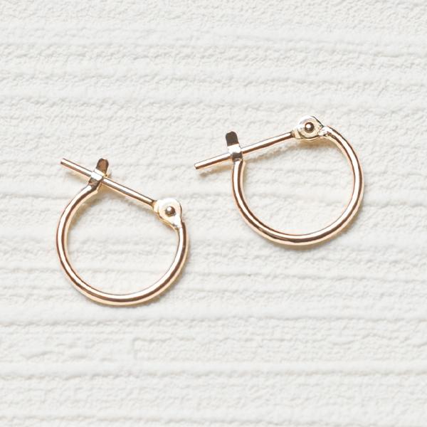 ピアス レディース メンズ フープ K18 18金 地金 シンプル ユニセックス  10mm×1mm L&Co.（エルアンドコー）の画像