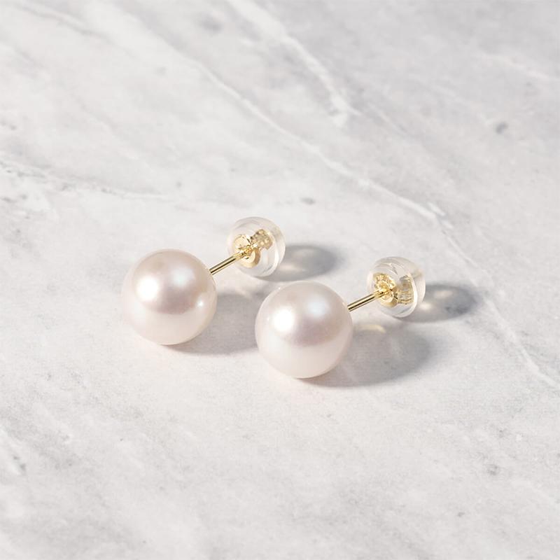 ピアス レディース パール アコヤ真珠 一粒 8mm K18 18金 結婚式 冠婚葬祭 成人 卒業 入学 彼女 プレゼント L&Co. エルアンドコーの画像