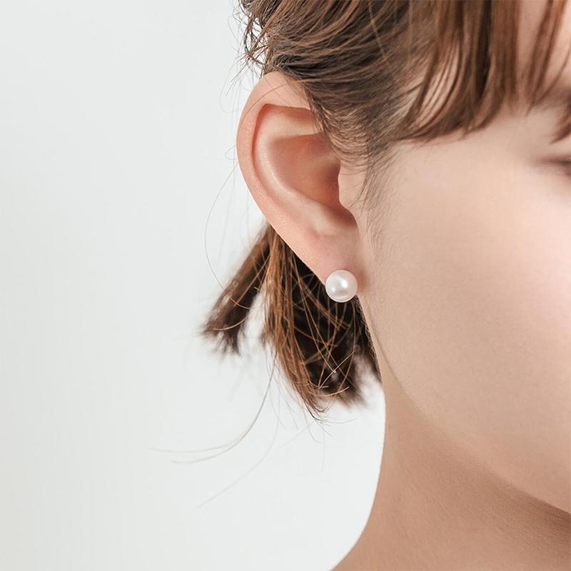 ピアス レディース パール アコヤ真珠 一粒 8mm K18 18金 結婚式 冠婚葬祭 成人 卒業 入学 彼女 プレゼント L&Co. エルアンドコーの画像