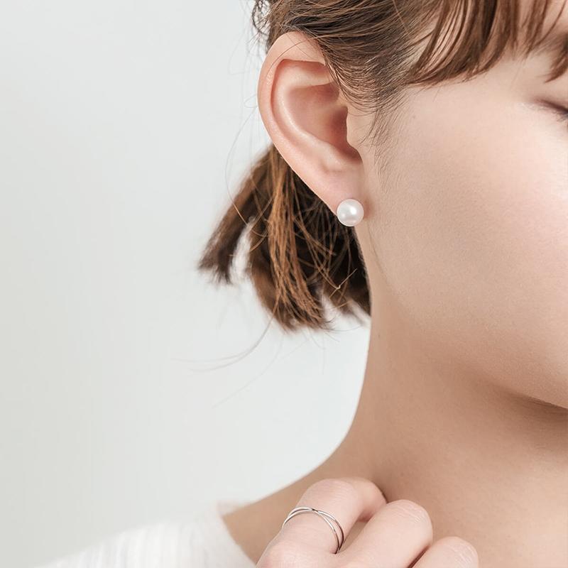 ピアス レディース パール アコヤ真珠 一粒 8mm K18 18金 結婚式 冠婚葬祭 成人 卒業 入学 彼女 プレゼント L&Co. エルアンドコーの画像