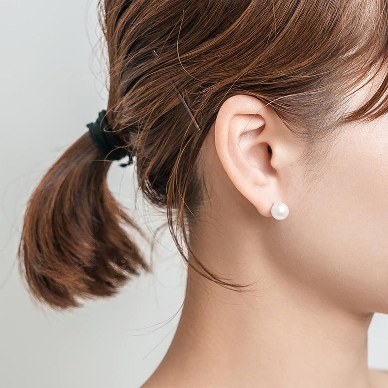 ピアス レディース パール アコヤ真珠 一粒 8mm K18 18金 結婚式 冠婚葬祭 成人 卒業 入学 彼女 プレゼント L&Co. エルアンドコーの画像