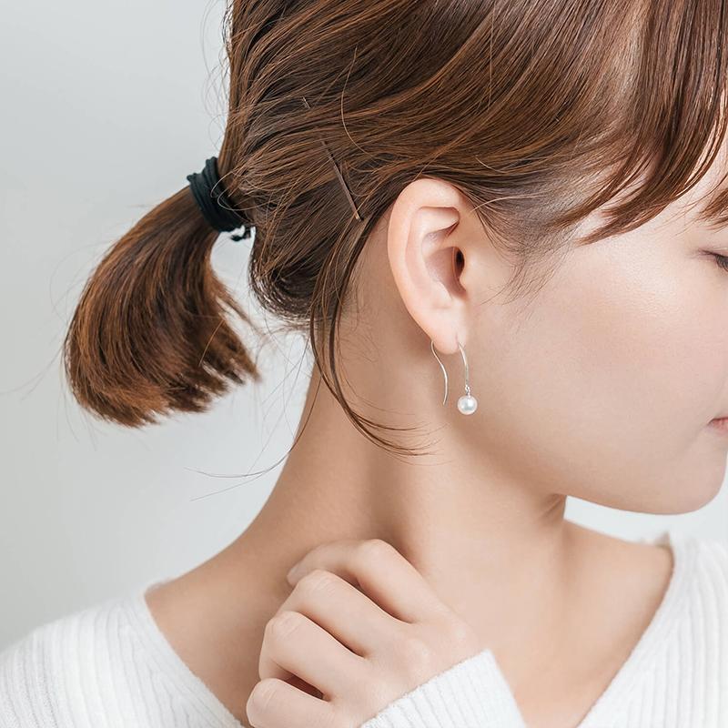 ピアス レディース パール アコヤ真珠 一粒 6mm プラチナ Pt900 結婚式 冠婚葬祭 成人式 卒業 入学式 彼女 プレゼント L&Co. エルアンドコーの画像