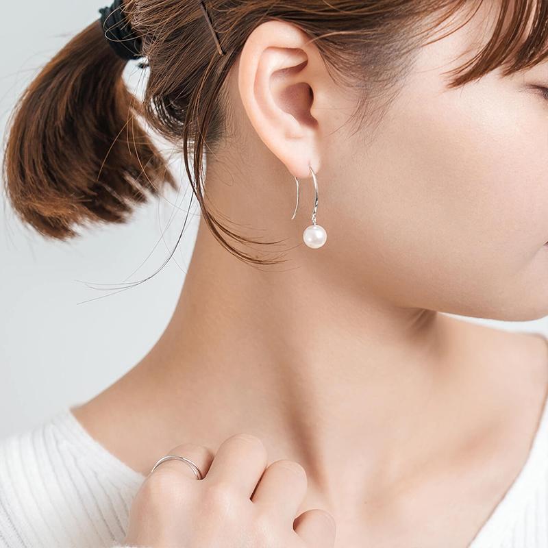 ピアス レディース パール アコヤ真珠 一粒 8mm プラチナ Pt900 結婚式 冠婚葬祭 成人式 卒業 入学式 彼女 プレゼント L&Co. エルアンドコーの画像