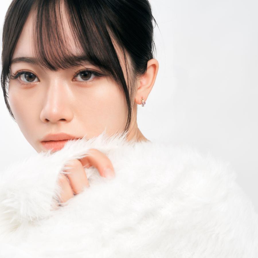 ピアス K10 イエローゴールド カラーストーンスタッドピアス（ピンク）ライトアメジスト・アメジスト・タンザナイト candle L&Co.（エルアンドコー）の画像