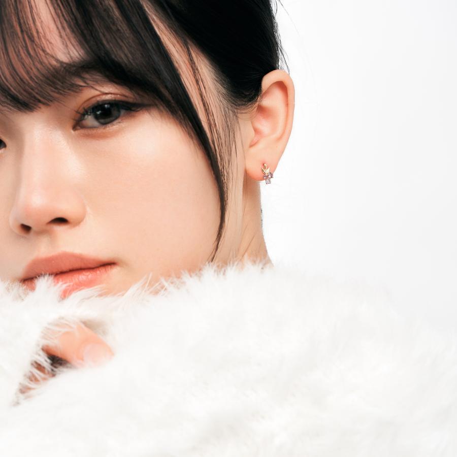 ピアス K10 イエローゴールド カラーストーンスタッドピアス（ピンク）ライトアメジスト・アメジスト・タンザナイト candle L&Co.（エルアンドコー）の画像