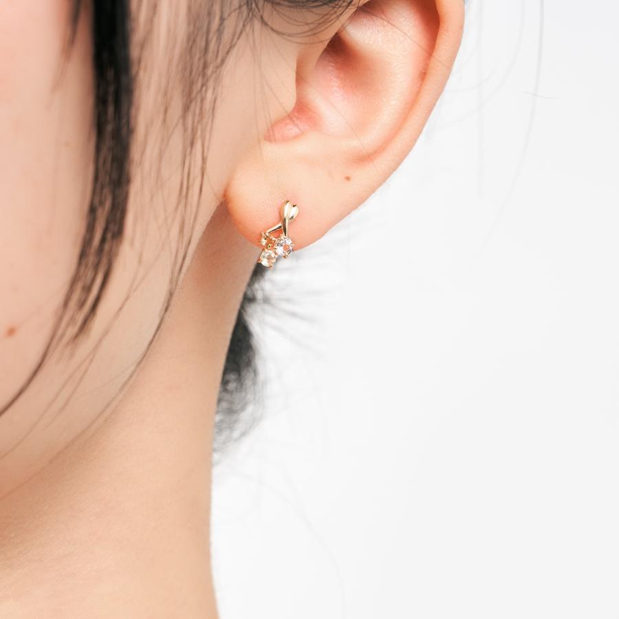 ピアス K10 イエローゴールド カラーストーンスタッドピアス　(イエロー） シトリン・ハニークォーツ・ホワイトトパーズ candle L&Co.（エルアンドコー）の画像