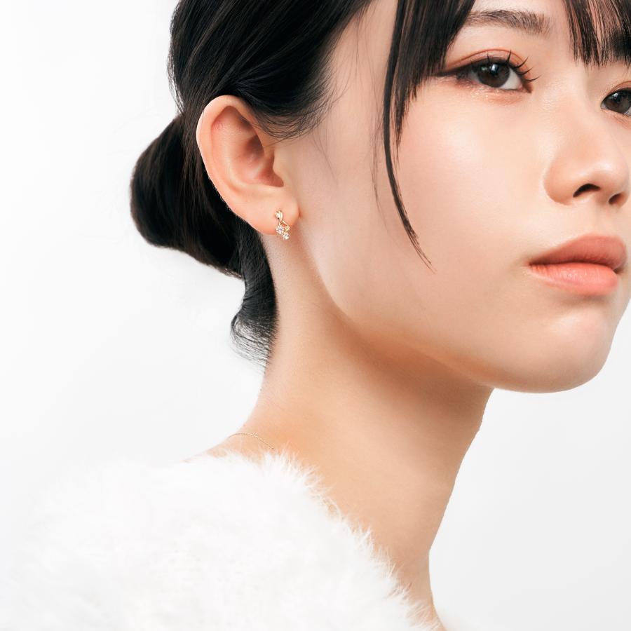 ピアス K10 イエローゴールド カラーストーンスタッドピアス　(イエロー） シトリン・ハニークォーツ・ホワイトトパーズ candle L&Co.（エルアンドコー）の画像