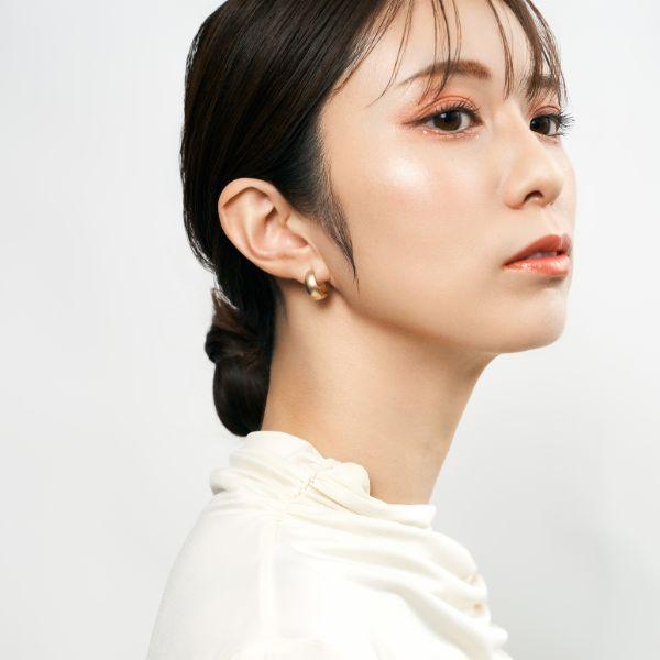 ピアス レディース フープ 地金 K10 10金 シンプル ユニセックス 両耳用 イエローゴールド  L&Co. エルアンドコーの画像