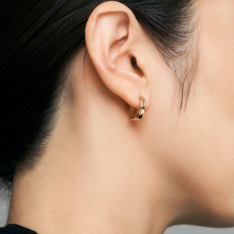 ピアス レディース フープ 地金 K10 10金 シンプル  プレゼント ギフト 両耳用 イエローゴールド  L&Co. エルアンドコーの画像