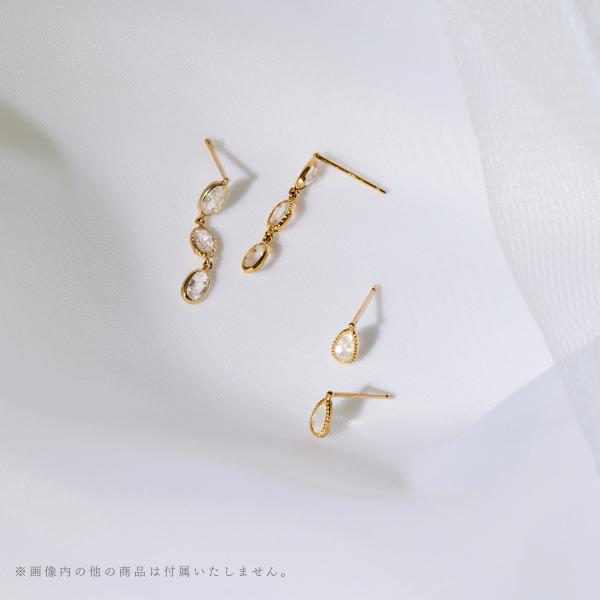 K10  ピアス イエローゴールド スタッドピアス　アンデシンラブラドライト　雫  ピアスL&Co.（エルアンドコー）の画像