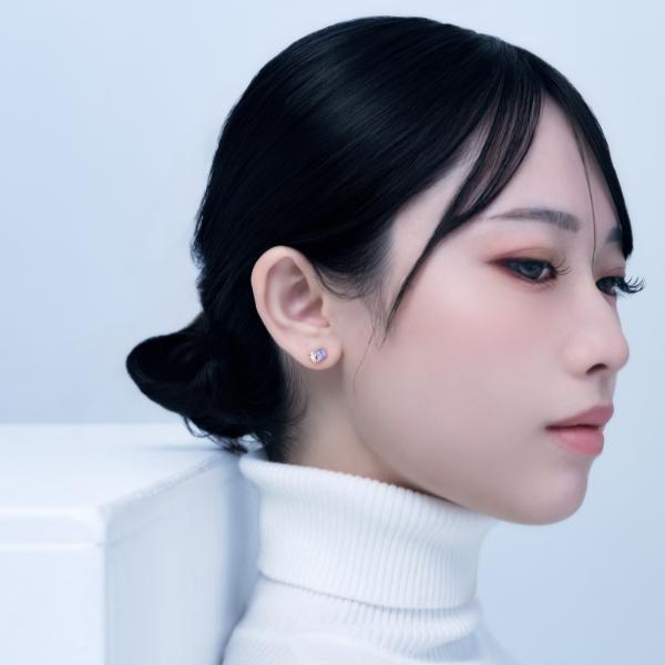 ピアス K10　10金 イエローゴールド カラーストーンスタッドピアス  L&Co.　エルアンドコー　Glow Pierce Collectionの画像
