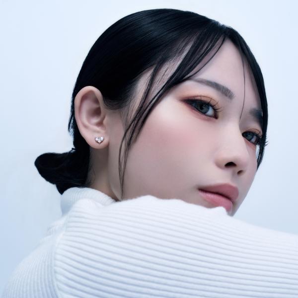 ピアス K10　10金 イエローゴールド カラーストーンスタッドピアス  ハート L&Co.　エルアンドコー　Glow Pierce Collectionの画像