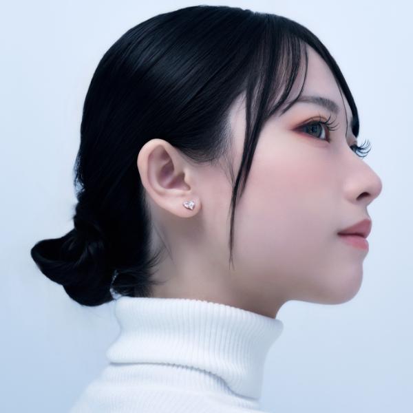 ピアス K10　10金 イエローゴールド カラーストーンスタッドピアス  ハート L&Co.　エルアンドコー　Glow Pierce Collectionの画像
