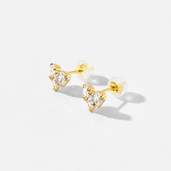 ピアス K10　10金 イエローゴールド カラーストーンスタッドピアス  ハート L&Co.　エルアンドコー　Glow Pierce Collectionの画像