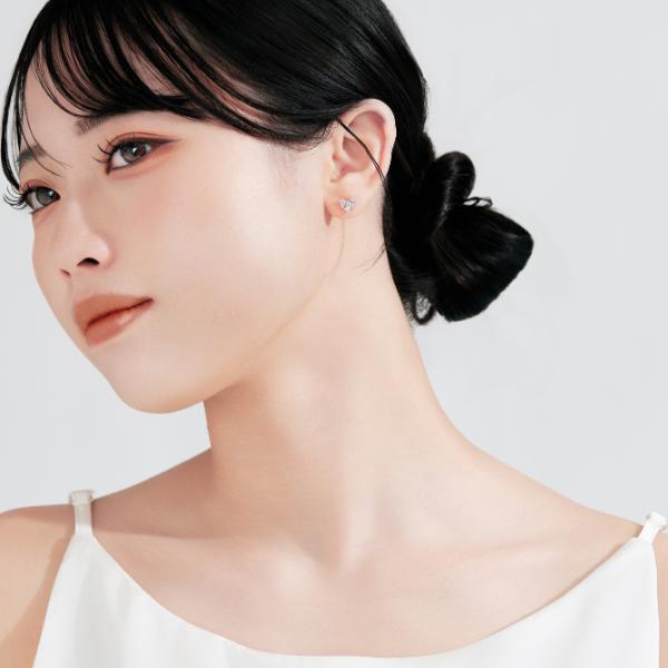 ピアス K10　10金 イエローゴールド カラーストーンスタッドピアス  ハート L&Co.　エルアンドコー　Glow Pierce Collectionの画像