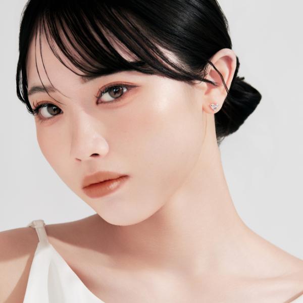 ピアス K10　10金 イエローゴールド カラーストーンスタッドピアス  ハート L&Co.　エルアンドコー　Glow Pierce Collectionの画像