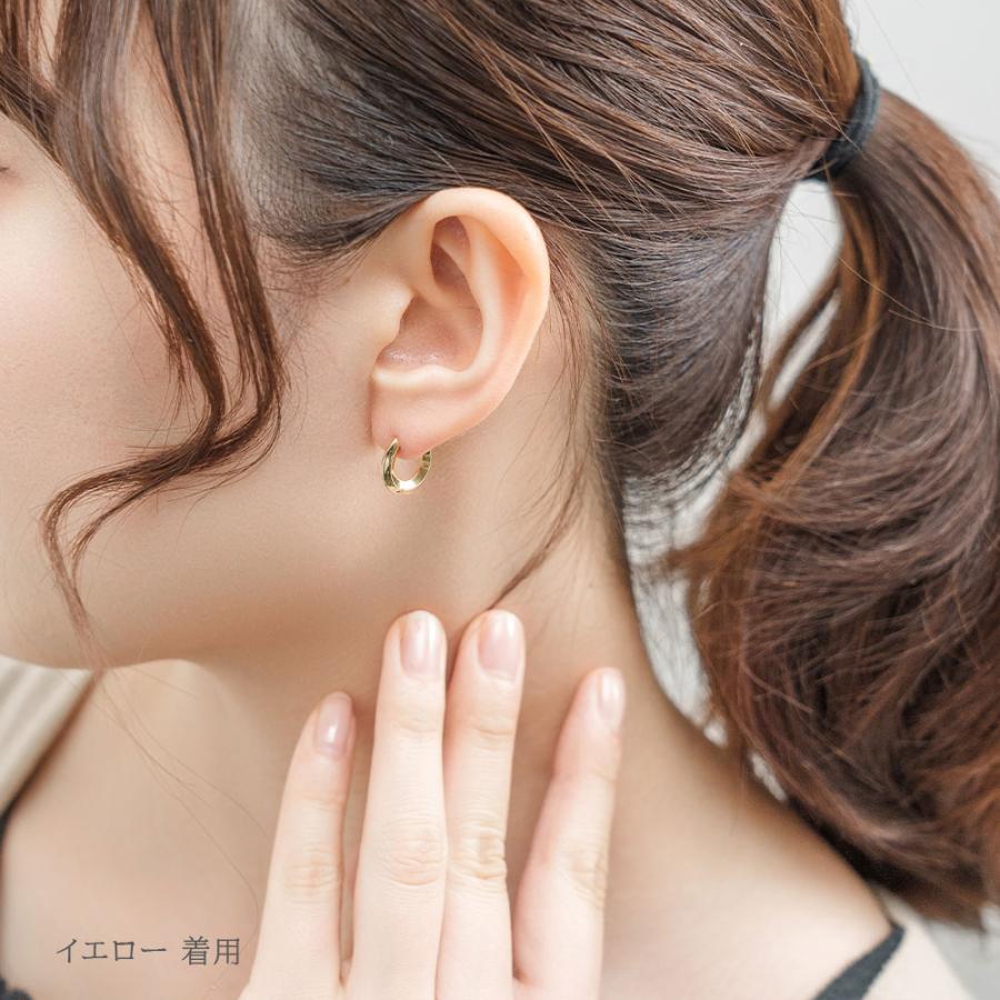 ピアス メンズ レディース ユニセックス フープ 両耳 つけっぱなし シルバー SV925 シンプル ホワイト イエロー 普段使い おそろい L&Co.の画像
