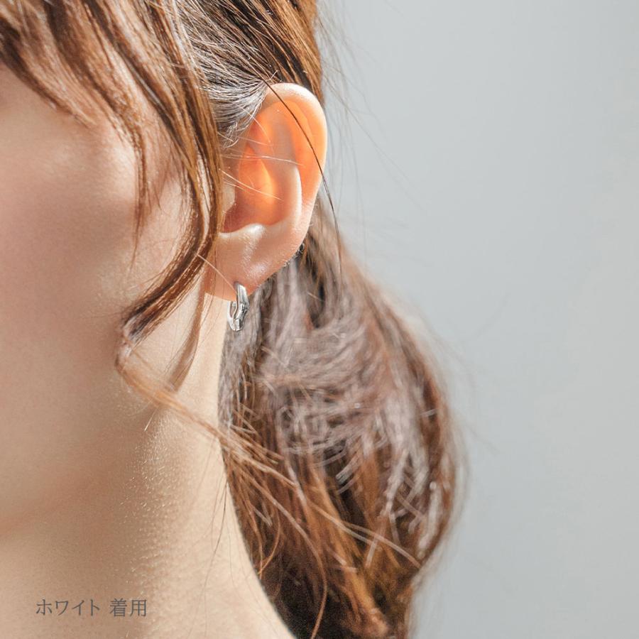 ピアス メンズ レディース ユニセックス フープ 両耳 つけっぱなし シルバー SV925 シンプル ホワイト イエロー 普段使い おそろい L&Co.の画像