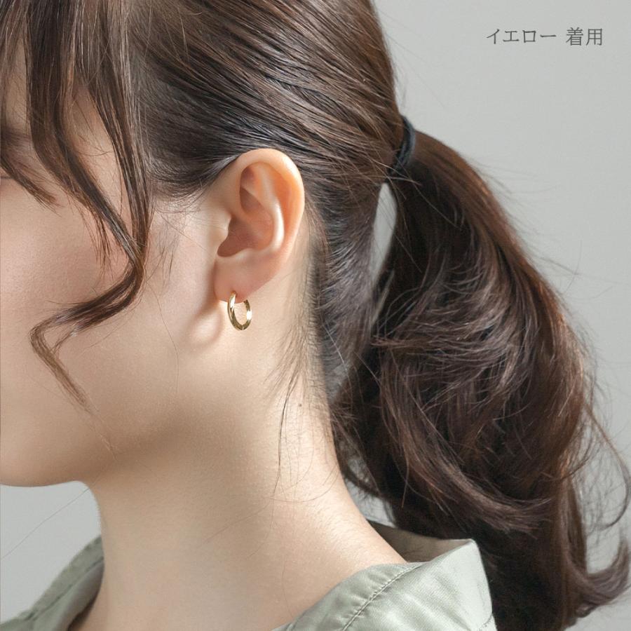 ピアス メンズ レディース ユニセックス フープ 両耳 シルバー SV925 シンプル ホワイト イエロー 普段使い おそろい L&Co. エルアンドコーの画像
