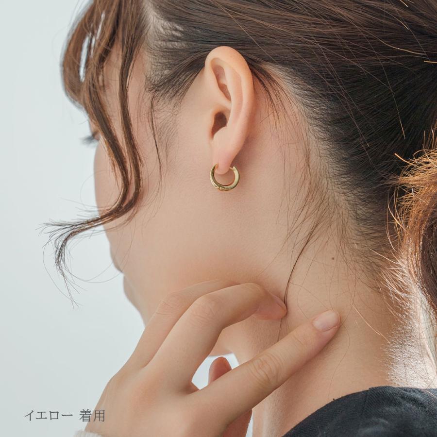 ピアス メンズ レディース ユニセックス フープ 両耳 シルバー SV925 シンプル ホワイト イエロー 普段使い おそろい L&Co. エルアンドコーの画像