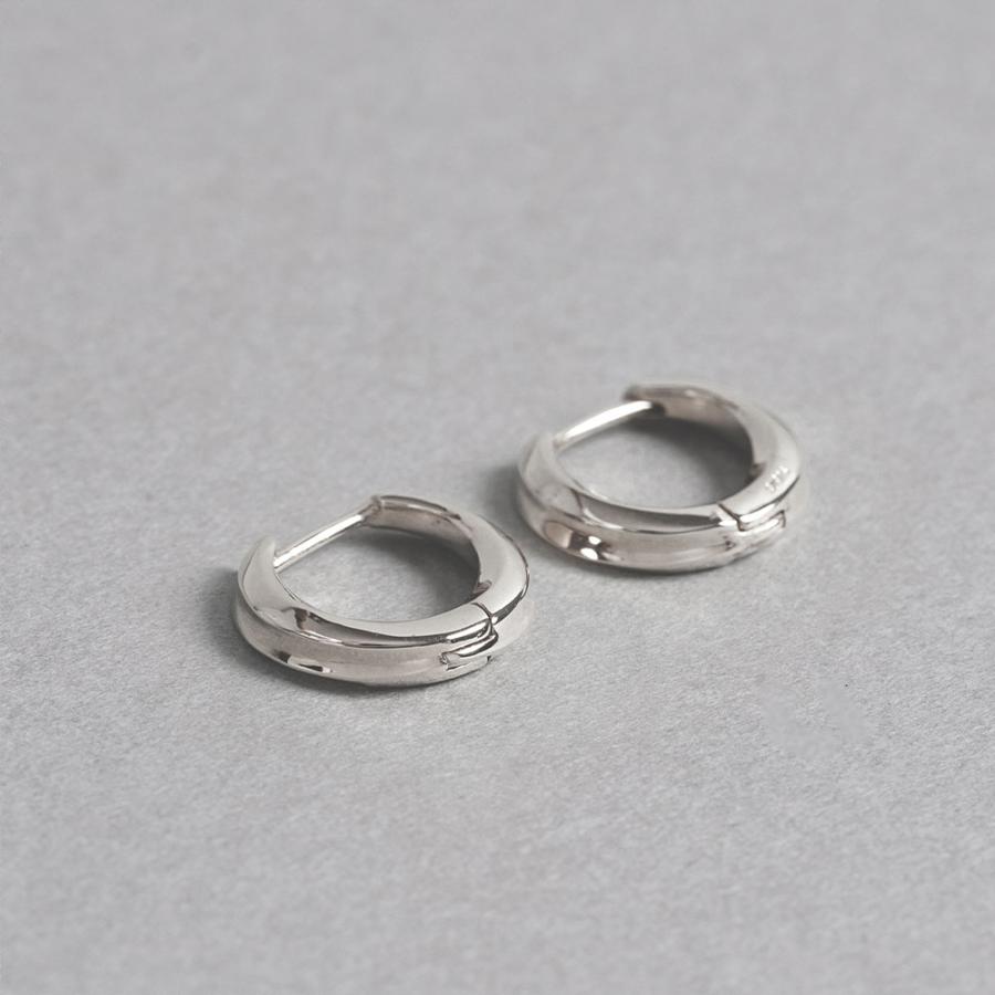 ピアス メンズ レディース ユニセックス フープ 両耳 シルバー SV925 シンプル ホワイト イエロー 普段使い おそろい L&Co. エルアンドコーの画像