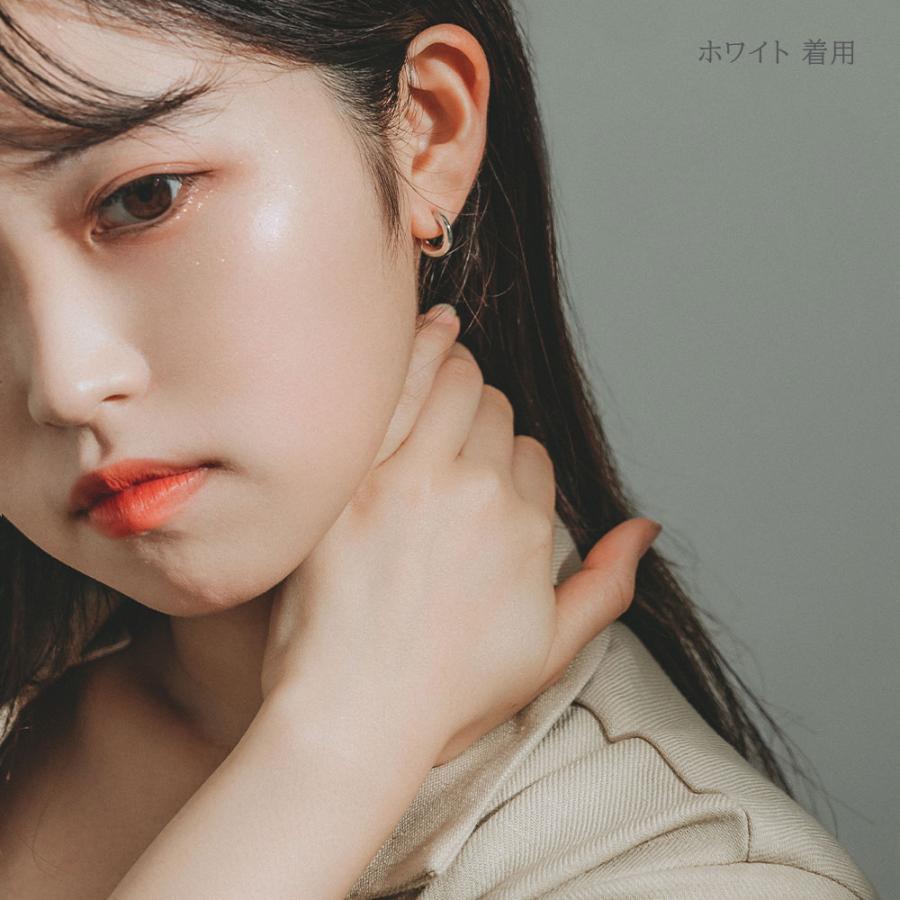 ピアス メンズ レディース ユニセックス フープ 両耳 シルバー SV925 シンプル ホワイト イエロー 普段使い おそろい L&Co. エルアンドコーの画像