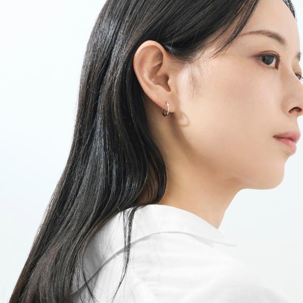 ピアス レディース メンズ　ユニセックス PT900　プラチナ フープ イエローゴールド シンプル ボリューム  プレゼント ギフト  L&Co. エルアンドコーの画像