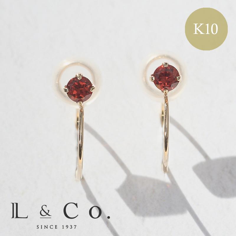 Jewel closet by L&Co. 誕生石 イヤリング 1月 天然石 10金 K10 