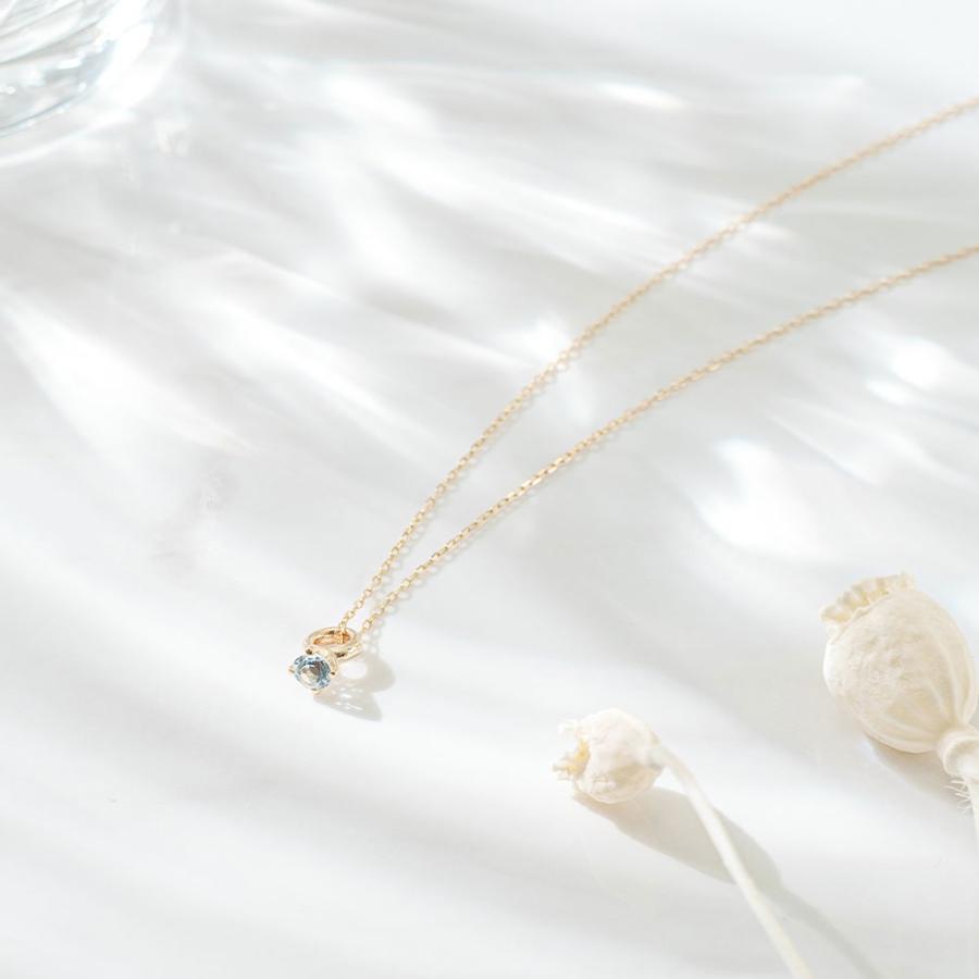 ベビーリング　誕生石　アクアマリン　3月　ペンダント　ネックレス　プレゼント　ギフト　K10　イエローゴールド　 L&Co.（エルアンドコー）の画像