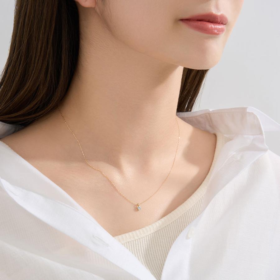 L&Co. K10イエローゴールド ティアドロップネックレス アクアマリン Jewel closet by L&Co. 誕生石 3月 バースデー アクアマリン K10