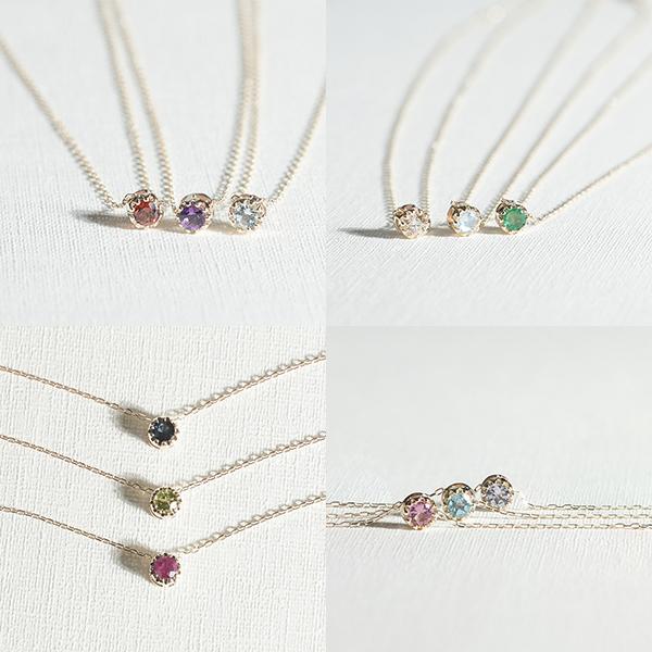 ネックレス レディース 誕生石 2月 アメジスト バースデー 一粒 1石 10金 10K ペンダント プレゼント ギフト L&Co. エルアンドコーの画像