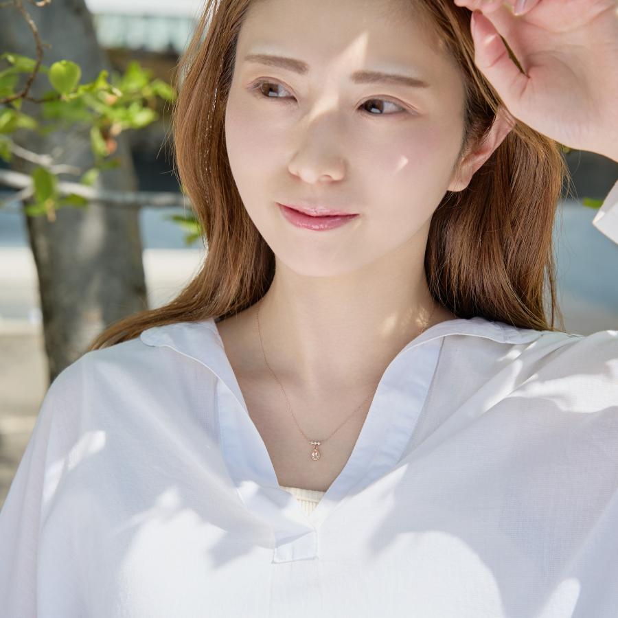 Jewel Closet K10 PG モルガナイト ダイヤ ネックレス Jewel closet by L&Co. ネックレス レディース 10金 K10 モルガナイト