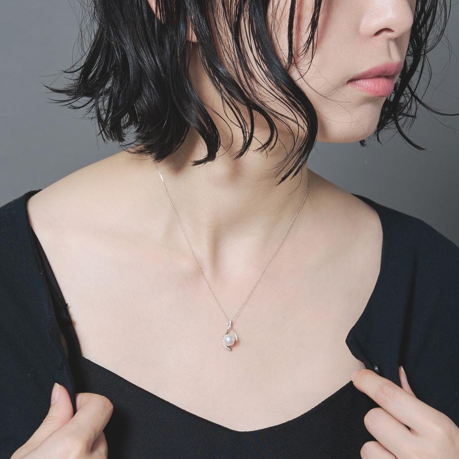Jewel closet by L&Co. K10 パールネックレス ダイヤ 0.04 アコヤ