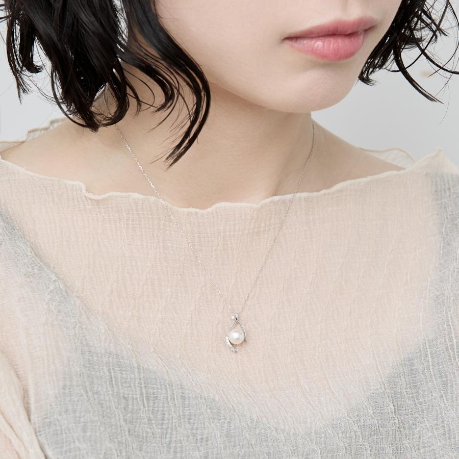 Jewel closet by L&Co. K10 パールネックレス ダイヤ 0.04 アコヤ