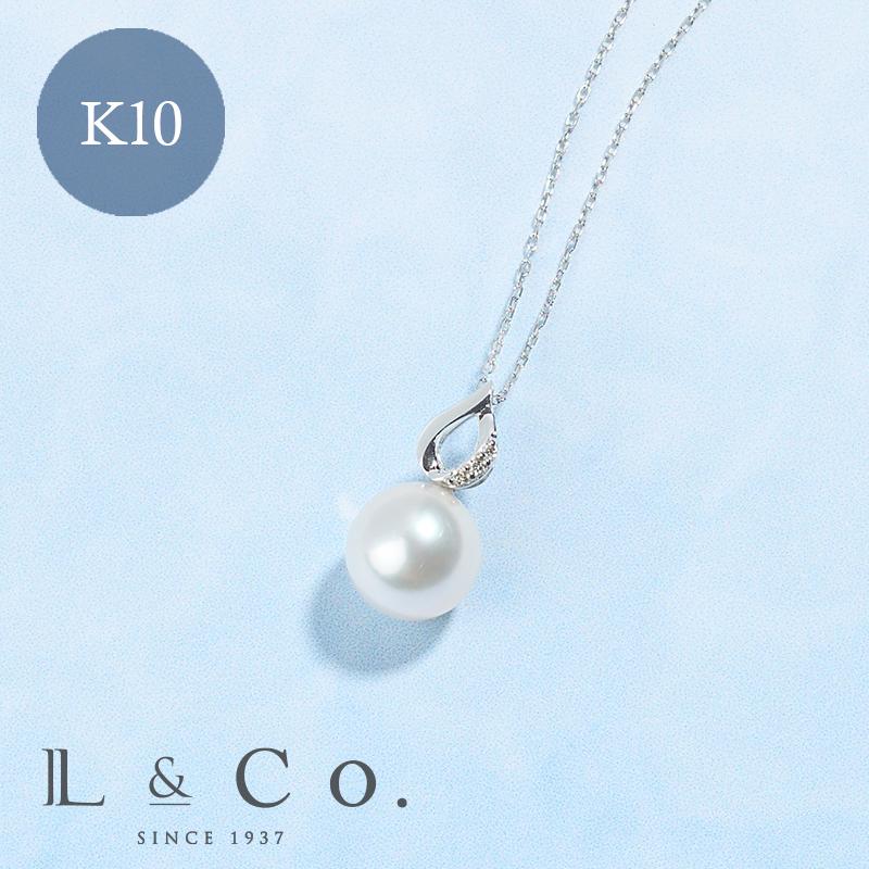 Jewel closet by L&Co. K10 パールネックレス ダイヤ 0.01 アコヤ