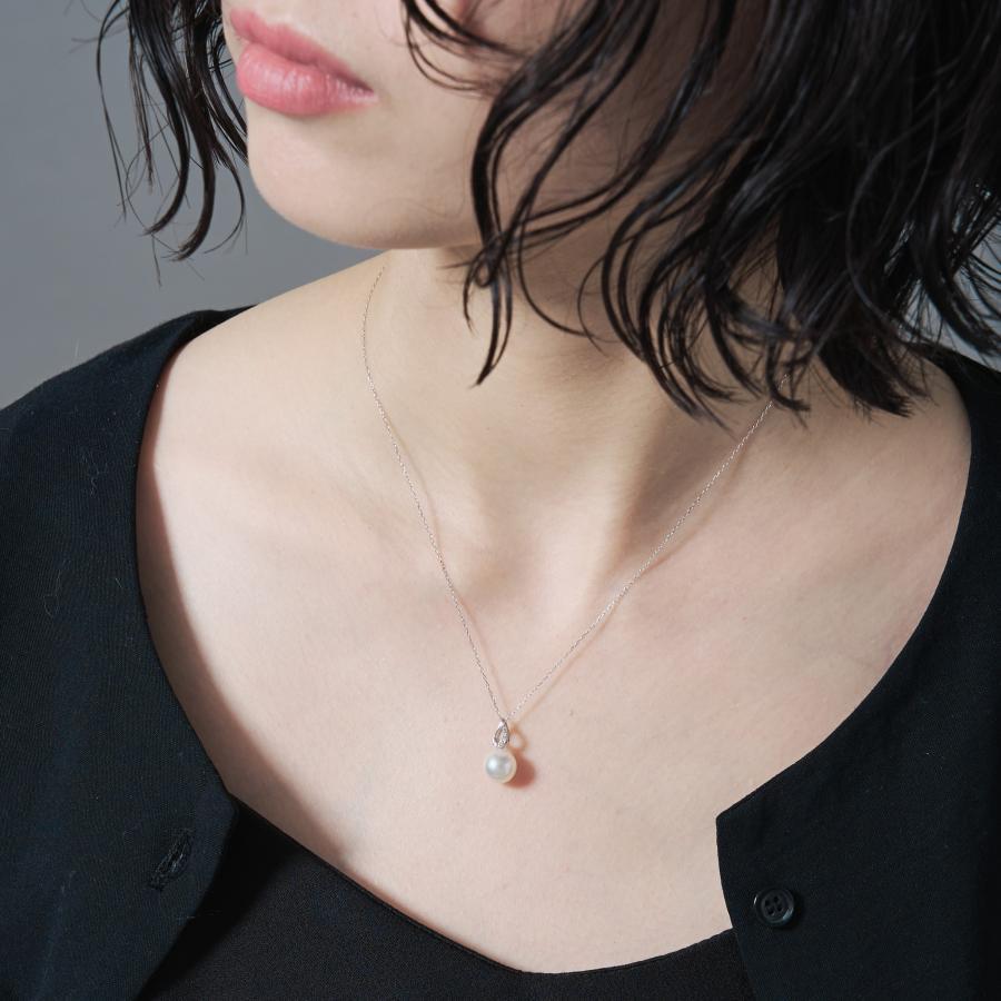 Jewel closet by L&Co. K10 パールネックレス ダイヤ 0.01 アコヤ