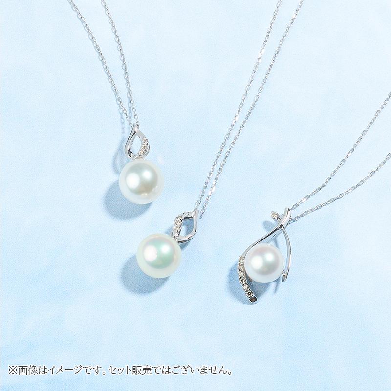 K10 パールネックレス ダイヤ 0.01 アコヤ パール真珠 シンプル ネックレス 1粒 普段使い 母の日 ホワイトゴールド プレゼント ギフト L&Co. エルアンドコーの画像