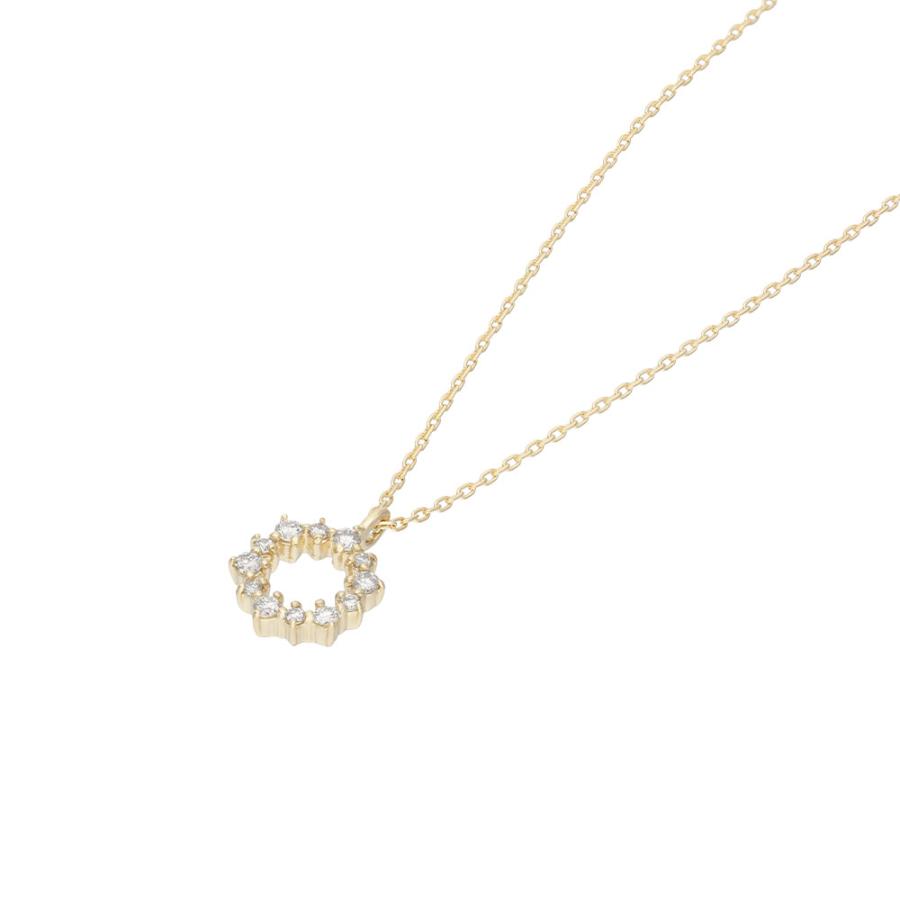 ネックレス レディース K10 10金 イエローゴールド ダイヤモンド 0.09ct プレゼント 冬 雪 雪の結晶 L&Co.（エルアンドコー）の画像