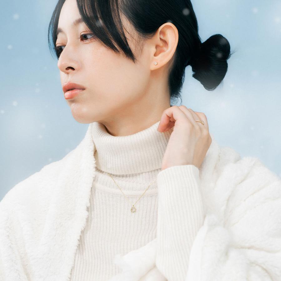 ネックレス レディース K10 10金 イエローゴールド ダイヤモンド 0.09ct プレゼント 冬 雪 雪の結晶 L&Co.（エルアンドコー）の画像