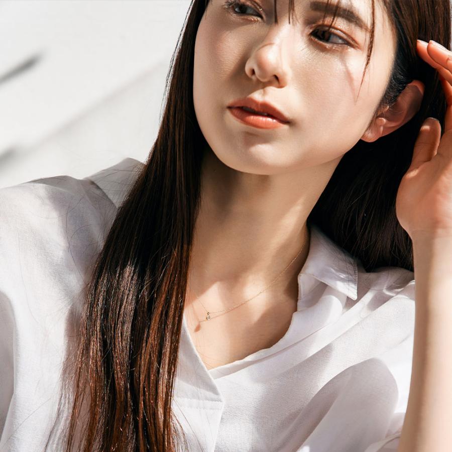 誕生石 ネックレス  6月  ムーンストーン 10金 K10 ドロップ しずく ツユ プレゼント ギフト バースデー L&Co. エルアンドコーの画像